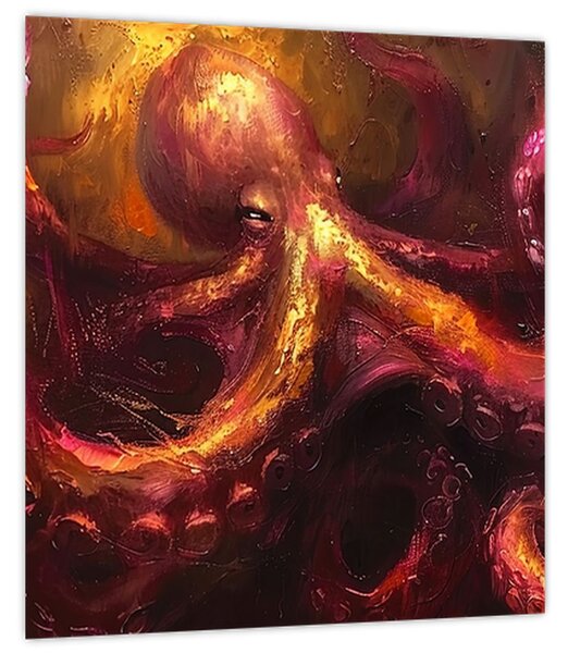 Obraz - Chobotnice, olejomalba (30x30 cm)