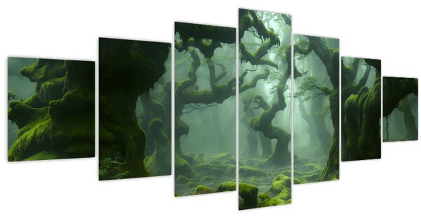 Obraz - Les prorostlý mechem (210x100 cm)