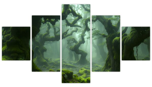 Obraz - Les prorostlý mechem (125x70 cm)