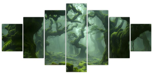 Obraz - Les prorostlý mechem (210x100 cm)