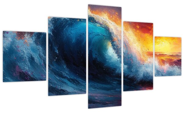 Obraz - Vlna v západu slunce (125x70 cm)