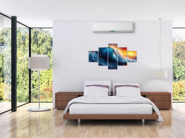 Obraz - Vlna v západu slunce (125x70 cm)