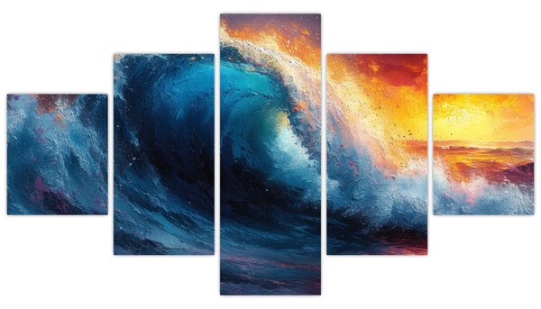 Obraz - Vlna v západu slunce (125x70 cm)