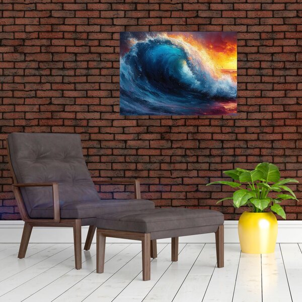 Obraz - Vlna v západu slunce (70x50 cm)