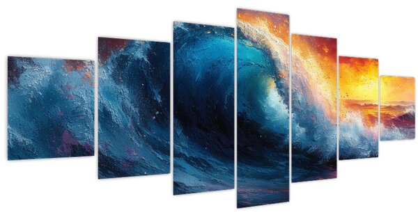 Obraz - Vlna v západu slunce (210x100 cm)