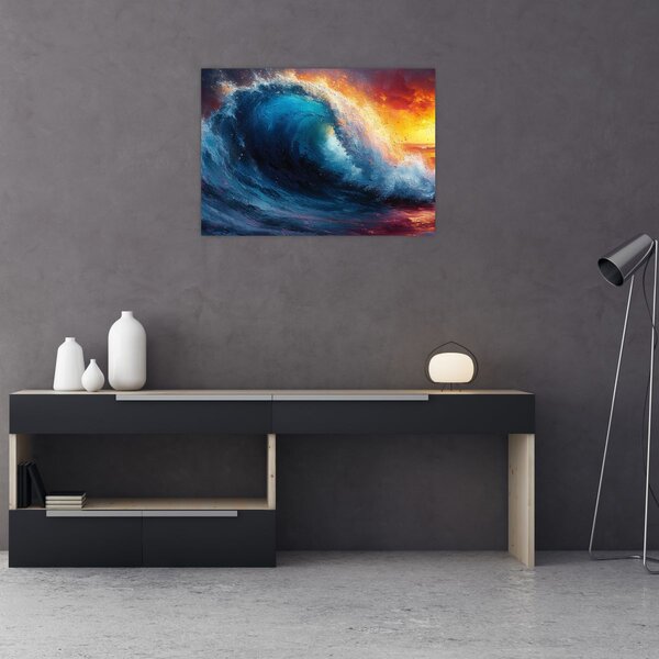 Obraz - Vlna v západu slunce (70x50 cm)