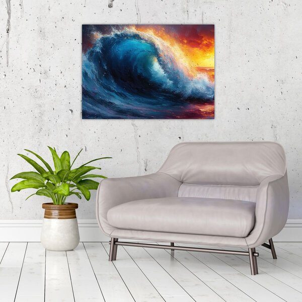 Obraz - Vlna v západu slunce (70x50 cm)