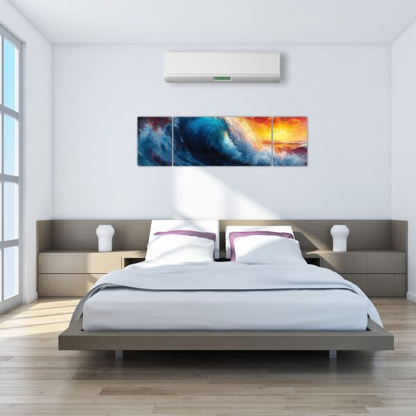 Obraz - Vlna v západu slunce (170x50 cm)