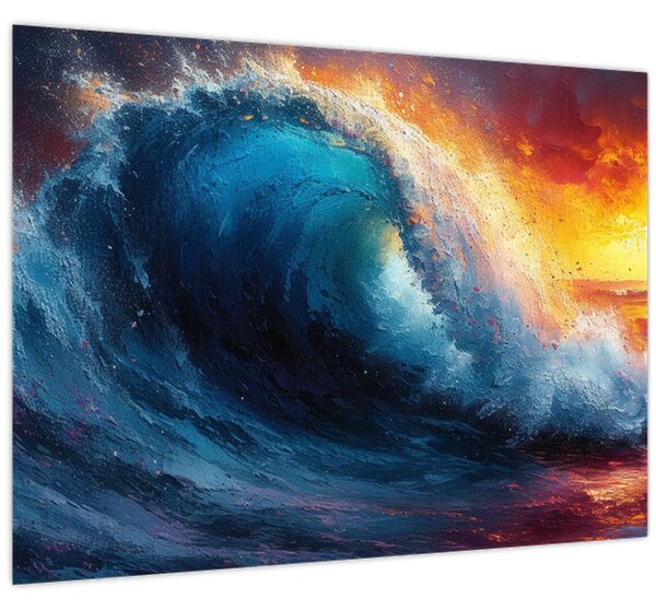 Obraz - Vlna v západu slunce (70x50 cm)