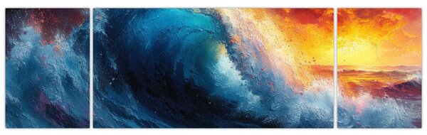 Obraz - Vlna v západu slunce (170x50 cm)