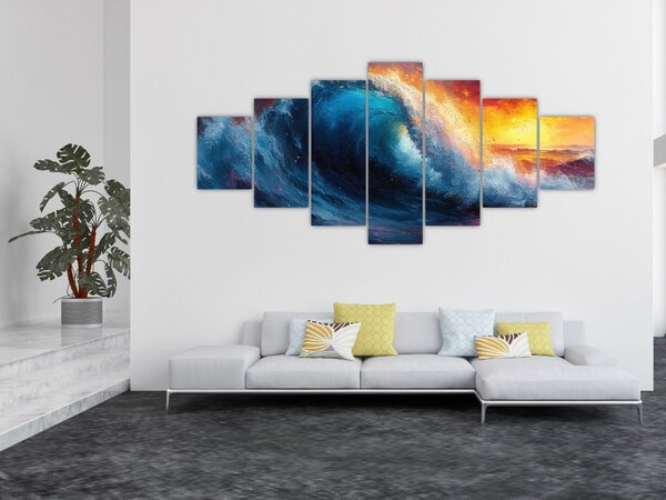 Obraz - Vlna v západu slunce (210x100 cm)