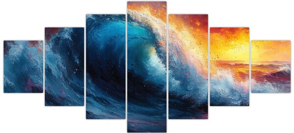 Obraz - Vlna v západu slunce (210x100 cm)