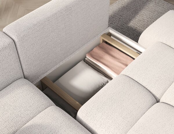 Designová rohová sedací souprava NIMUE - bílá, levý roh