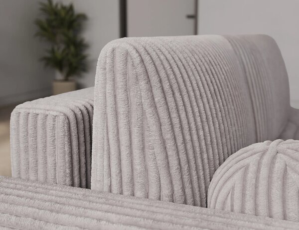 Designová rohová sedací souprava NIMUE - světle šedá, levý roh