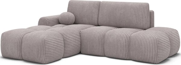 Designová rohová sedací souprava NIMUE - světle šedá, levý roh