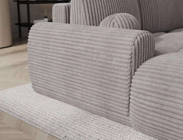 Designová rohová sedací souprava NIMUE - světle šedá, levý roh