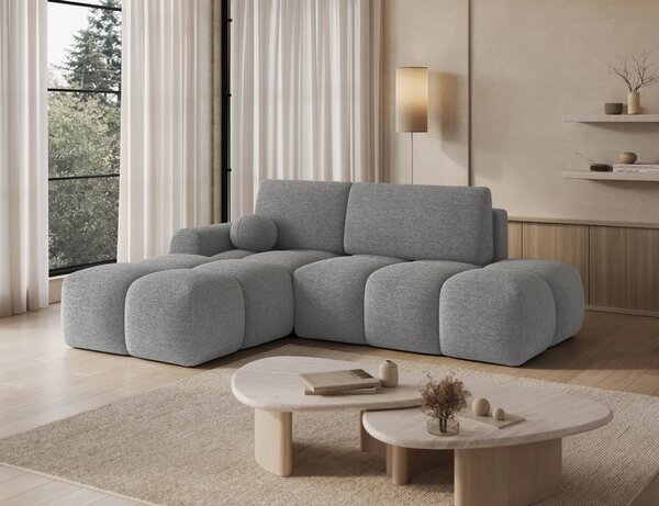 Designová rohová sedací souprava NIMUE - šedá, levý roh