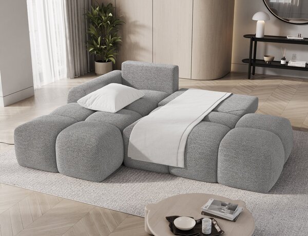 Designová rohová sedací souprava NIMUE - šedá, levý roh