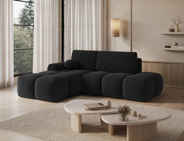 Designová rohová sedací souprava NIMUE - antracitová, levý roh