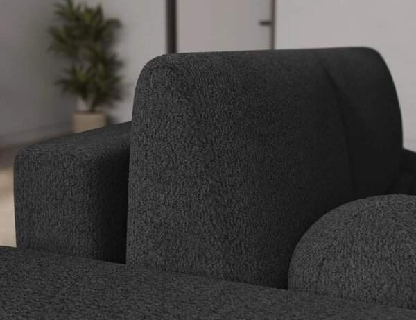 Designová rohová sedací souprava NIMUE - antracitová, levý roh