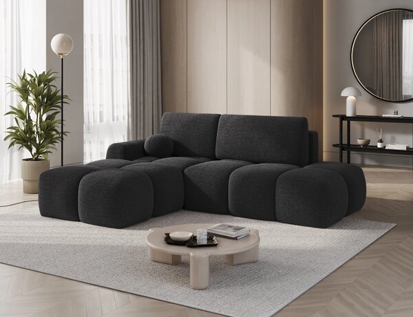 Designová rohová sedací souprava NIMUE - antracitová, levý roh