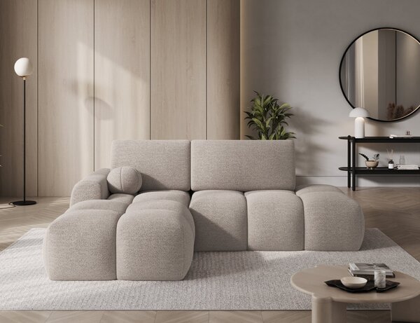 Designová rohová sedací souprava NIMUE - světle béžová, levý roh
