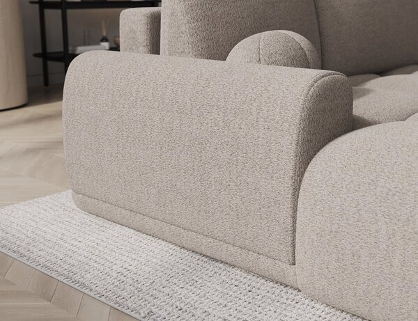 Designová rohová sedací souprava NIMUE - světle béžová, levý roh