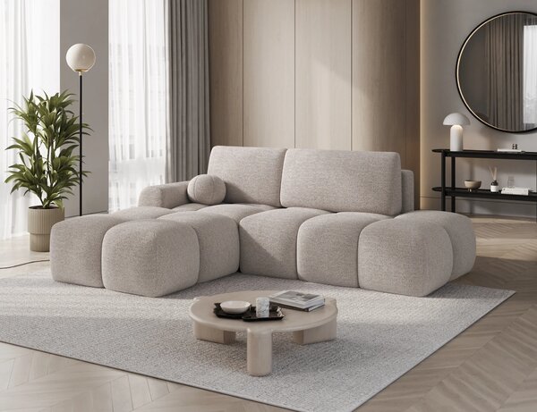 Designová rohová sedací souprava NIMUE - světle béžová, levý roh