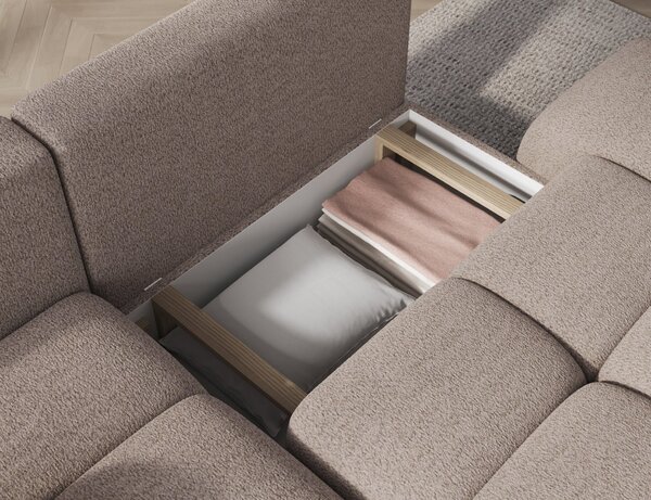 Designová rohová sedací souprava NIMUE - světle béžová, levý roh