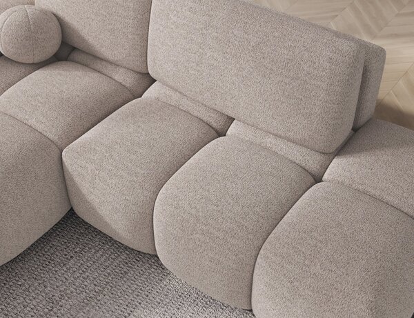 Designová rohová sedací souprava NIMUE - světle béžová, levý roh