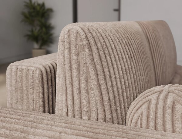 Designová rohová sedací souprava NIMUE - tmavě béžová, levý roh