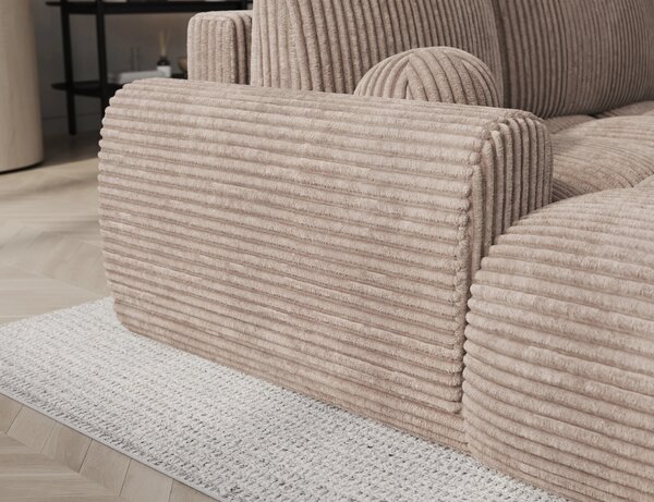 Designová rohová sedací souprava NIMUE - tmavě béžová, levý roh