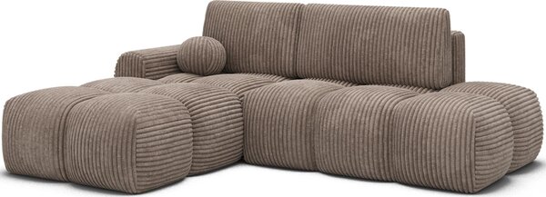 Designová rohová sedací souprava NIMUE - tmavě béžová, levý roh