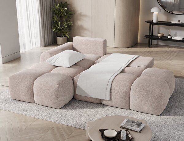 Designová rohová sedací souprava NIMUE - béžová, levý roh