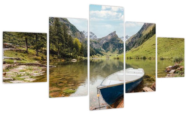 Obraz - Seealpsee, jezero Švýcarska (125x70 cm)