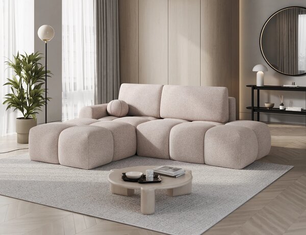 Designová rohová sedací souprava NIMUE - béžová, levý roh