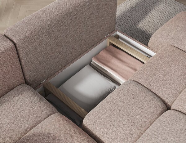 Designová rohová sedací souprava NIMUE - béžová, levý roh