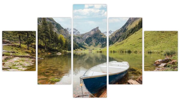 Obraz - Seealpsee, jezero Švýcarska (125x70 cm)