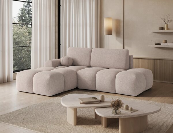 Designová rohová sedací souprava NIMUE - béžová, levý roh