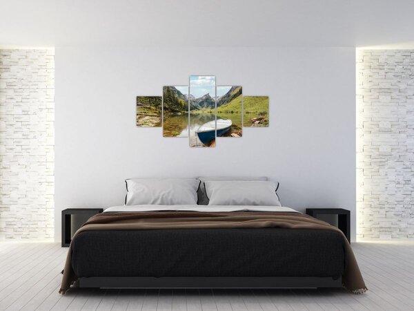 Obraz - Seealpsee, jezero Švýcarska (125x70 cm)
