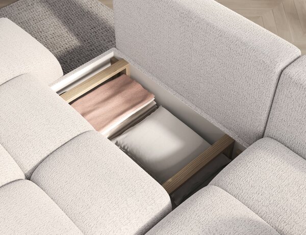 Designová rohová sedací souprava NIMUE - bílá, pravý roh