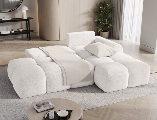 Designová rohová sedací souprava NIMUE - bílá, pravý roh