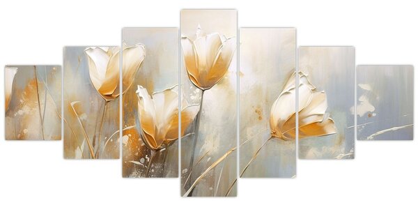 Obraz - Malba tulipánů (210x100 cm)