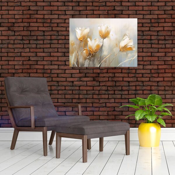Obraz - Malba tulipánů (70x50 cm)