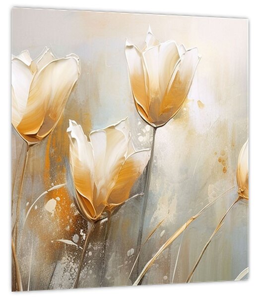 Obraz - Malba tulipánů (30x30 cm)