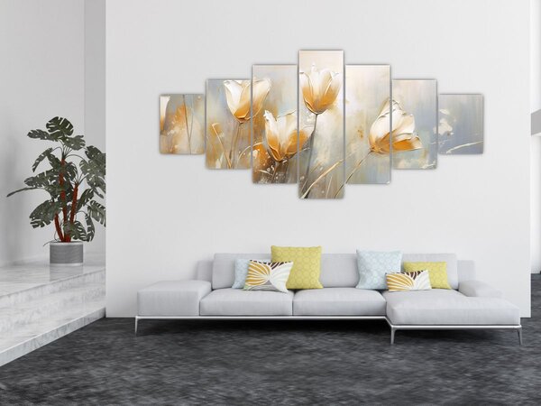 Obraz - Malba tulipánů (210x100 cm)