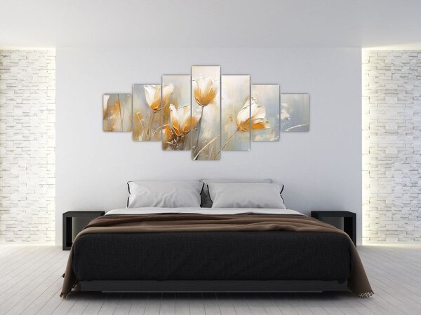 Obraz - Malba tulipánů (210x100 cm)