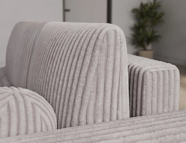 Designová rohová sedací souprava NIMUE - světle šedá, pravý roh
