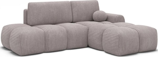 Designová rohová sedací souprava NIMUE - světle šedá, pravý roh