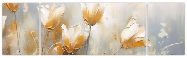 Obraz - Malba tulipánů (170x50 cm)